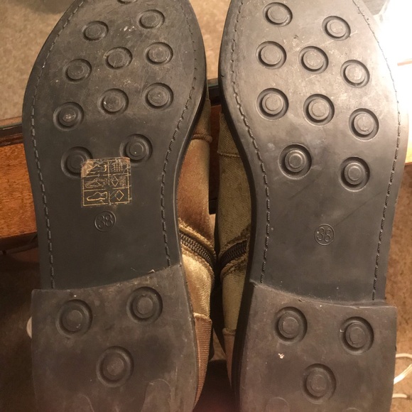 French Blu Green Velvet Lace-Up Ankle Boots - Picture 5 of 5